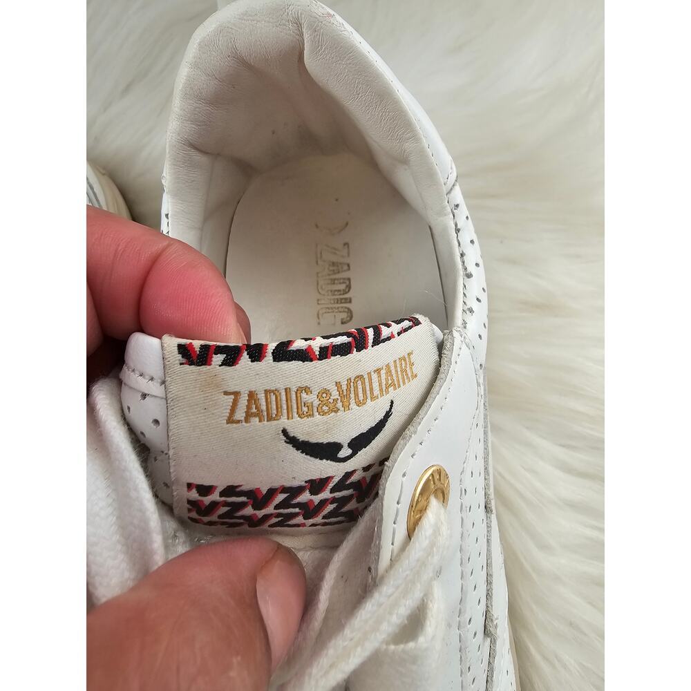 Zodic & Voltaire Womens white Sneakers leather lace up size 38 - Picture 5 of 9